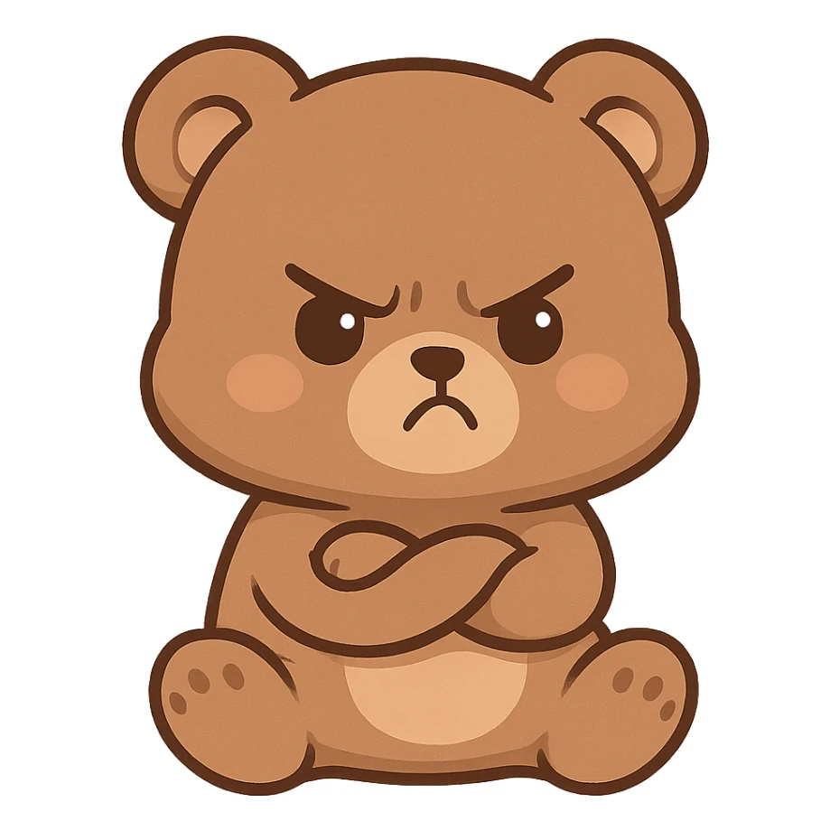Chibi Bear Pout (angry but cute) sticker