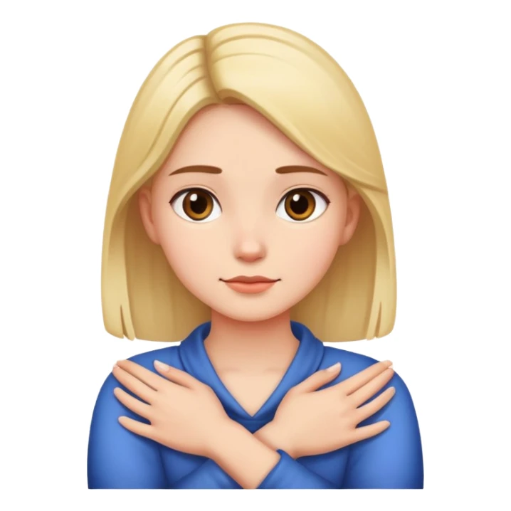 A girl with her hands crossed around her neck  sticker