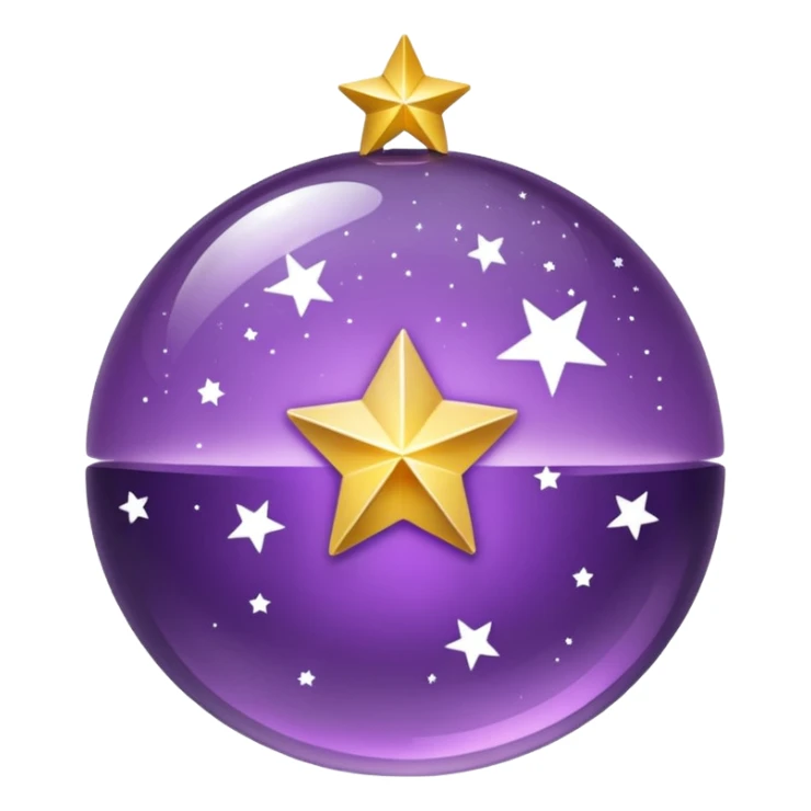 Bola de cristal roxa com estrela dourada brilhante dentro sticker
