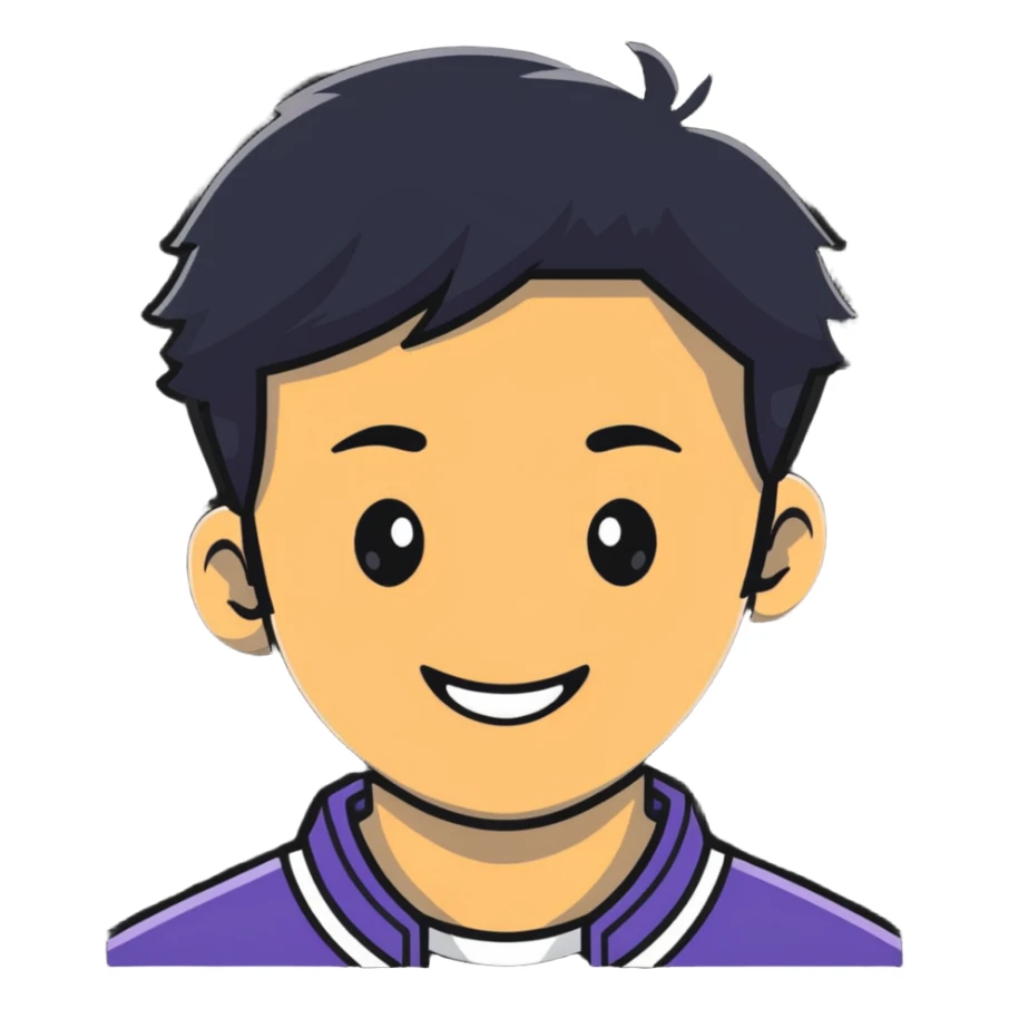 Asian happy good looking male sticker