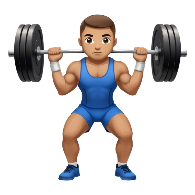 powerlifter with blue shorts perfoming deadlift sticker