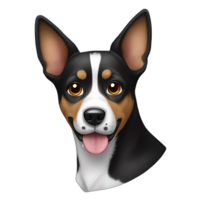 Black and White dog pointy ears spots sticker