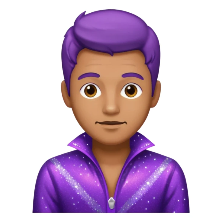 man supervisor wearing glitter purple glittery clothes sticker