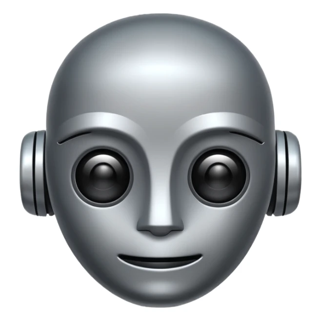 robot face emoji, classic style, simple and friendly sticker