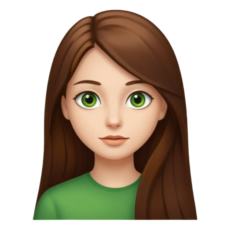 make it with greener eyes and straight long hair sticker