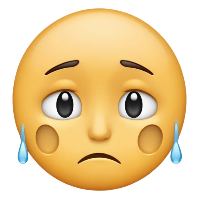 sad face emoji with green background and subtle tears sticker