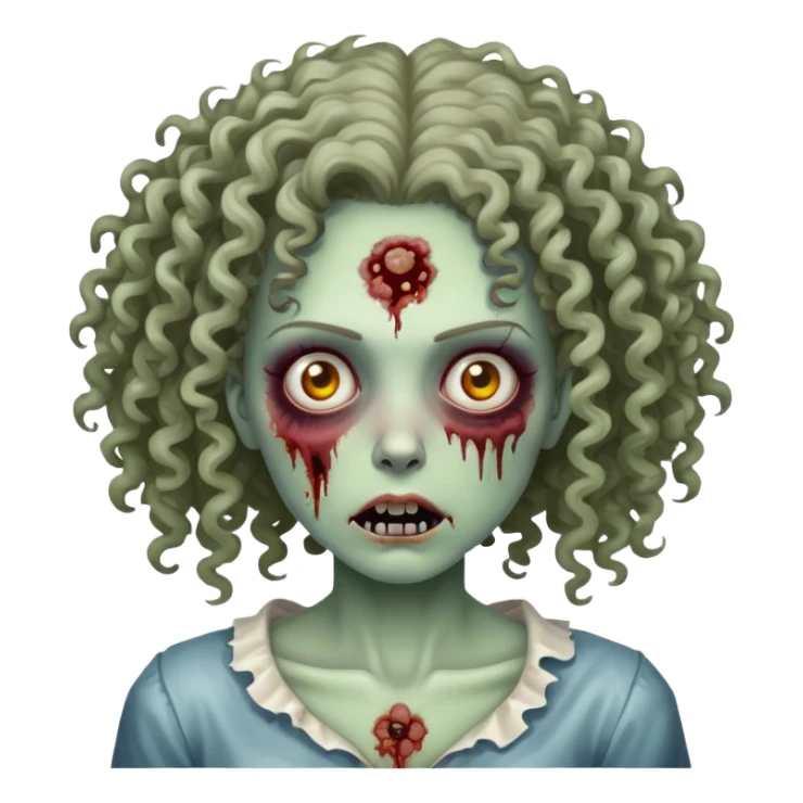 uma mulher zumbi de cabelo cacheado  sticker