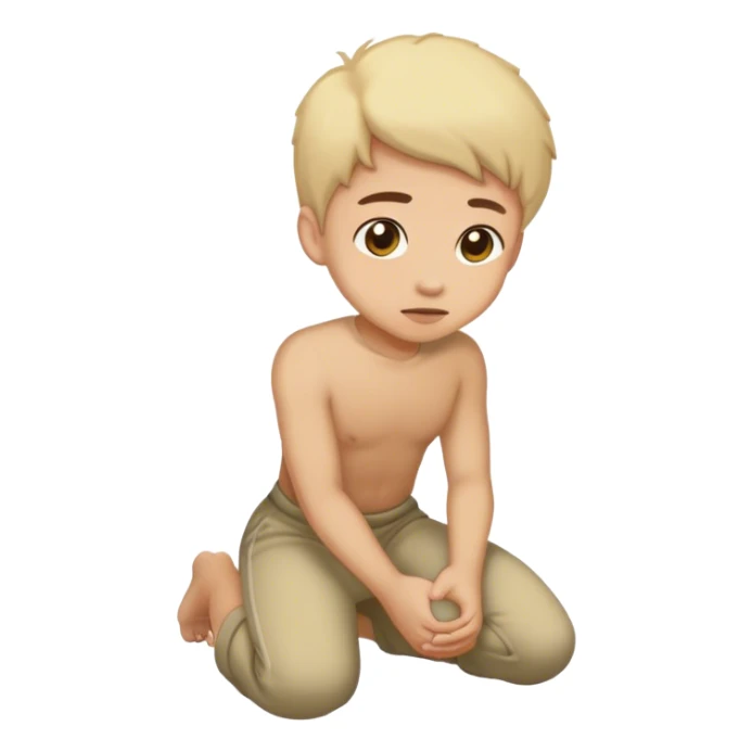 Person kneeling at feet sticker