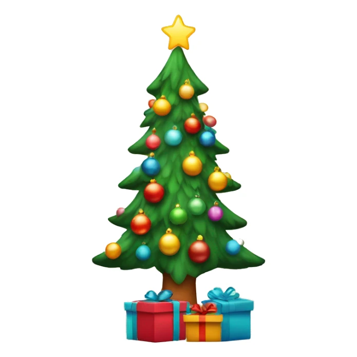 Christmas tree with retro lights and gifts  sticker