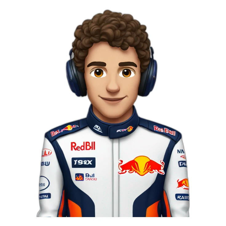 Lando Norris in a red bull f1 suit sticker