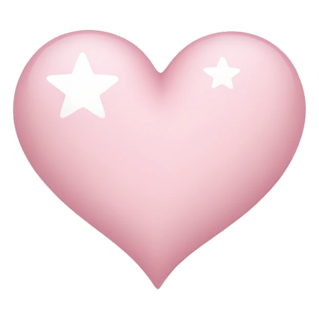 Light pink heart without shadow with white stars sticker