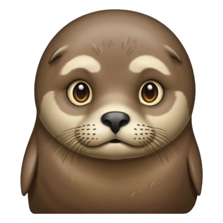 Seal with long brown hair sticker