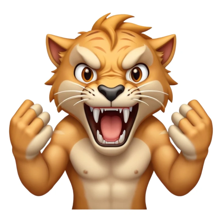Person tha looks like their roaring with claw hands sticker