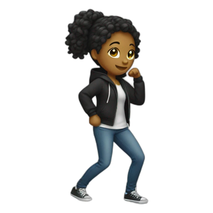 A black teenage girl dabbing  sticker