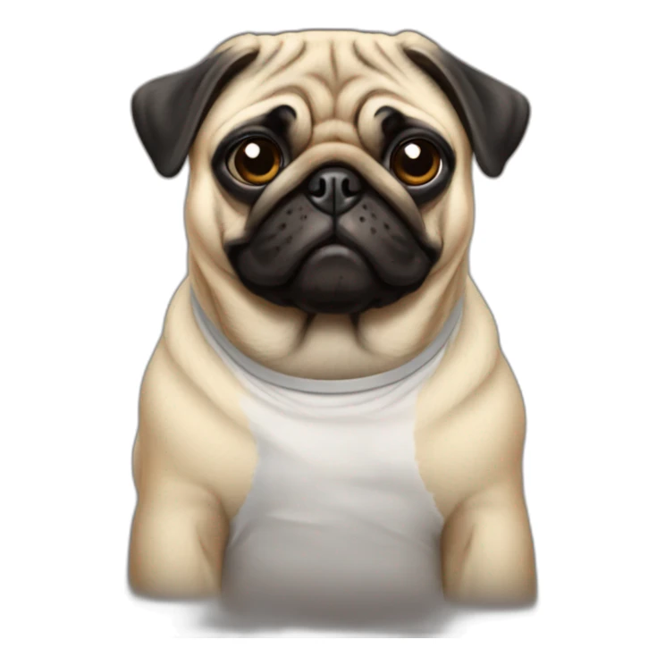 pug wearing a t-shirt sticker