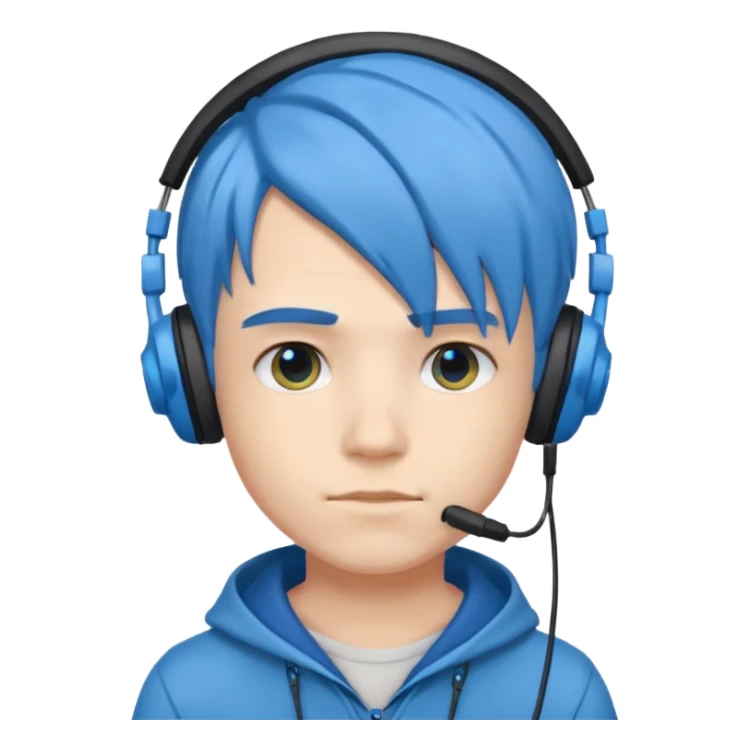 Boy gamer with headset, blue hair











 sticker