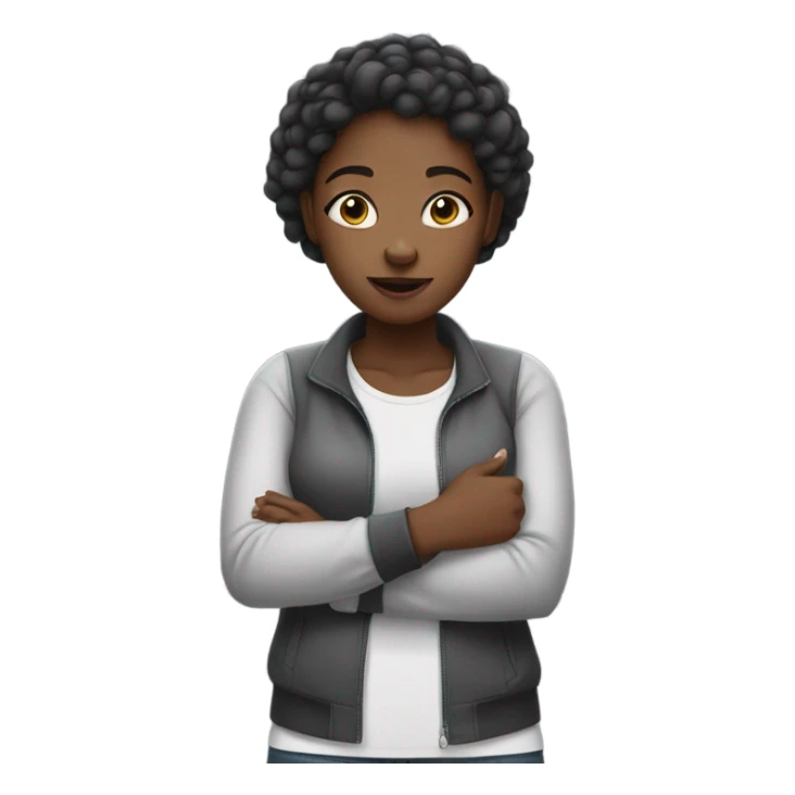 awkward black girl messing with her hands sticker