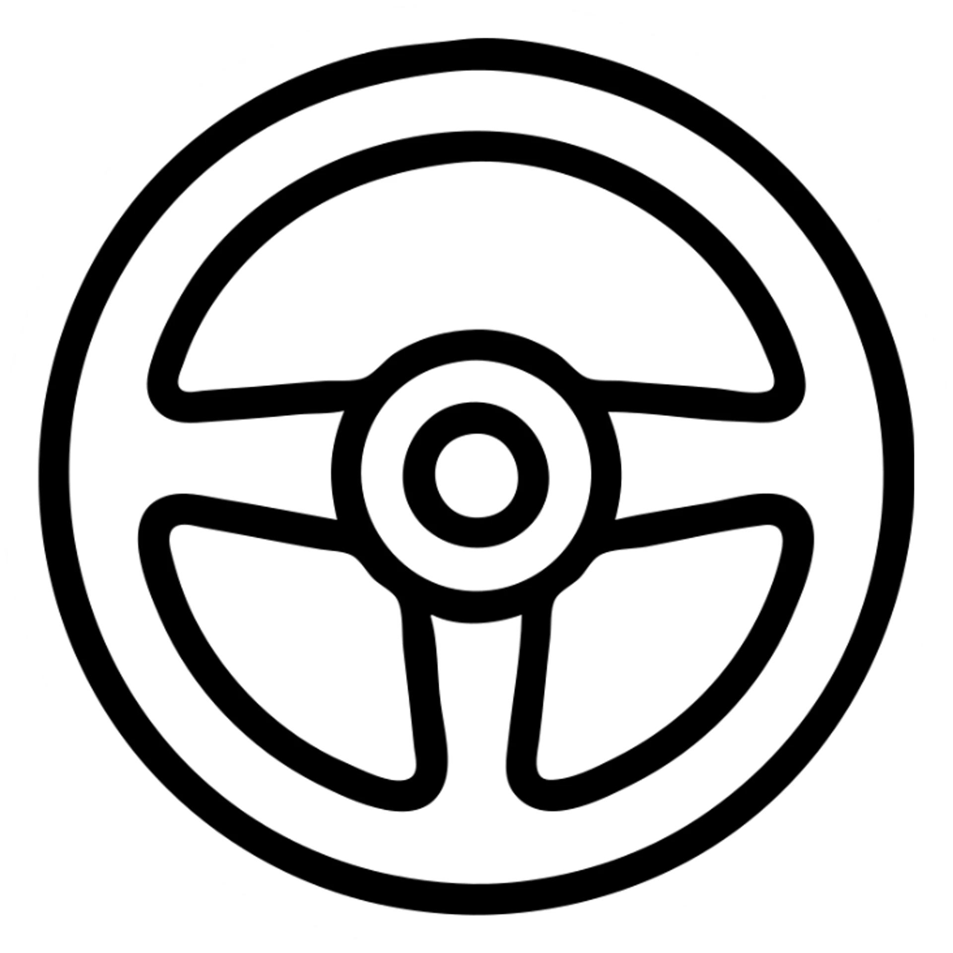 White Sports car steering wheel sticker