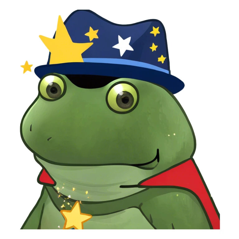 bufo with shooting stars out of eye sockets sticker