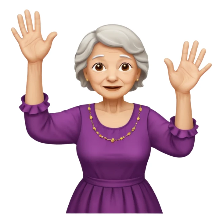 Old lady hands up raise the roof dancing  sticker