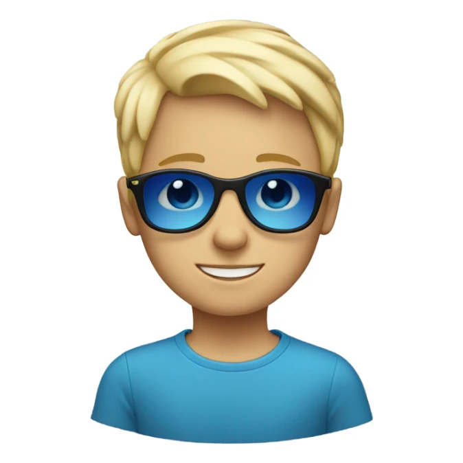 blonde boy with blue eyes with sunglasses  sticker