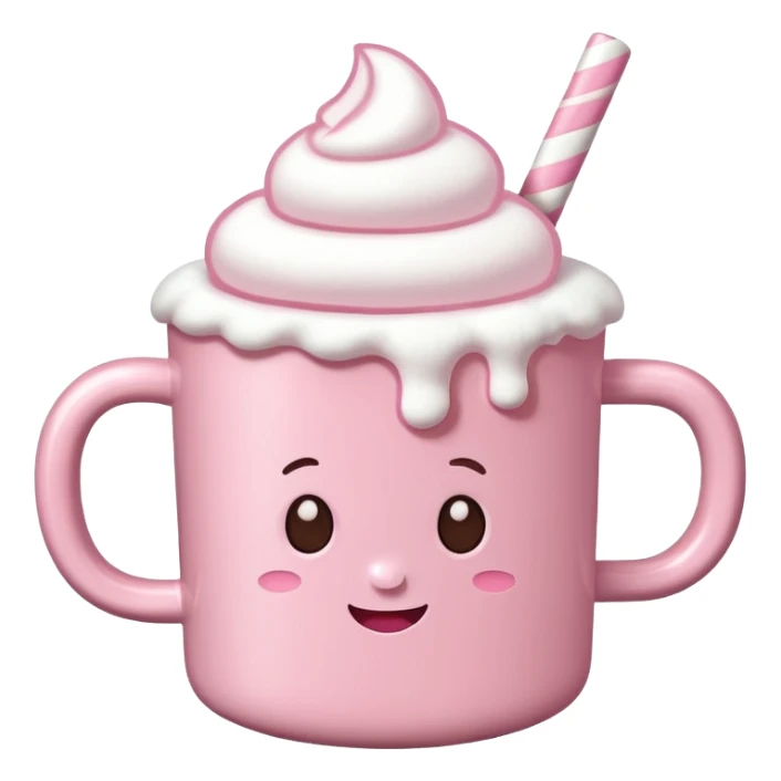 heiße Schokolade mit Marshmallows pink . Keine Gesichter  sticker