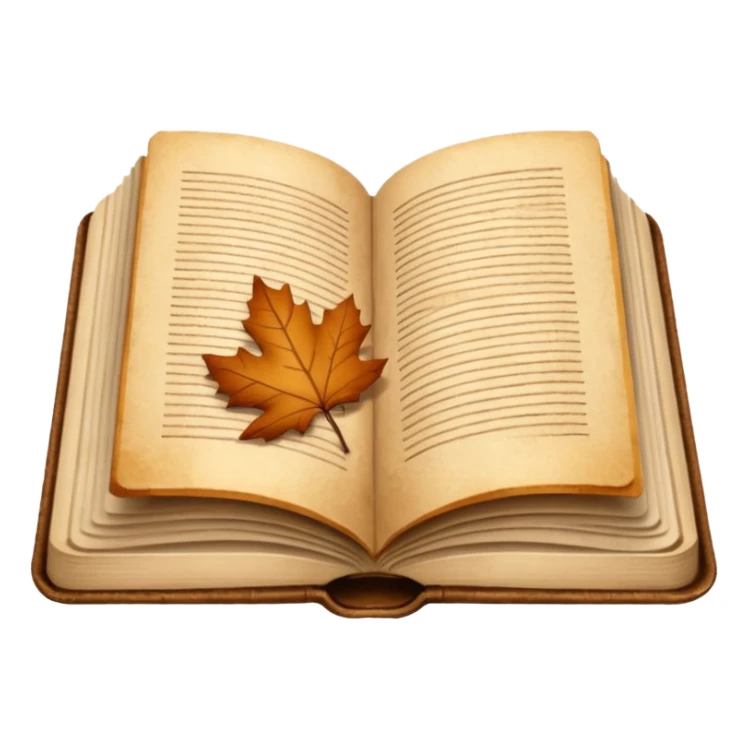 open book, beige and brown colours, autumn vibe sticker