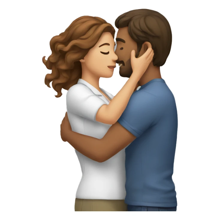 a woman caressing a man's hair sticker