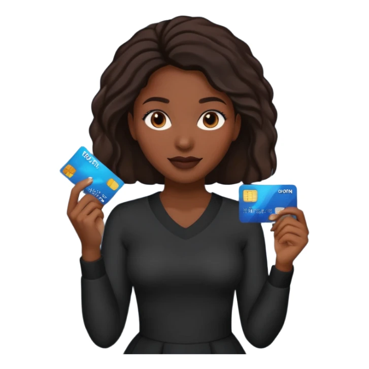 Credit card black women 
hands sticker