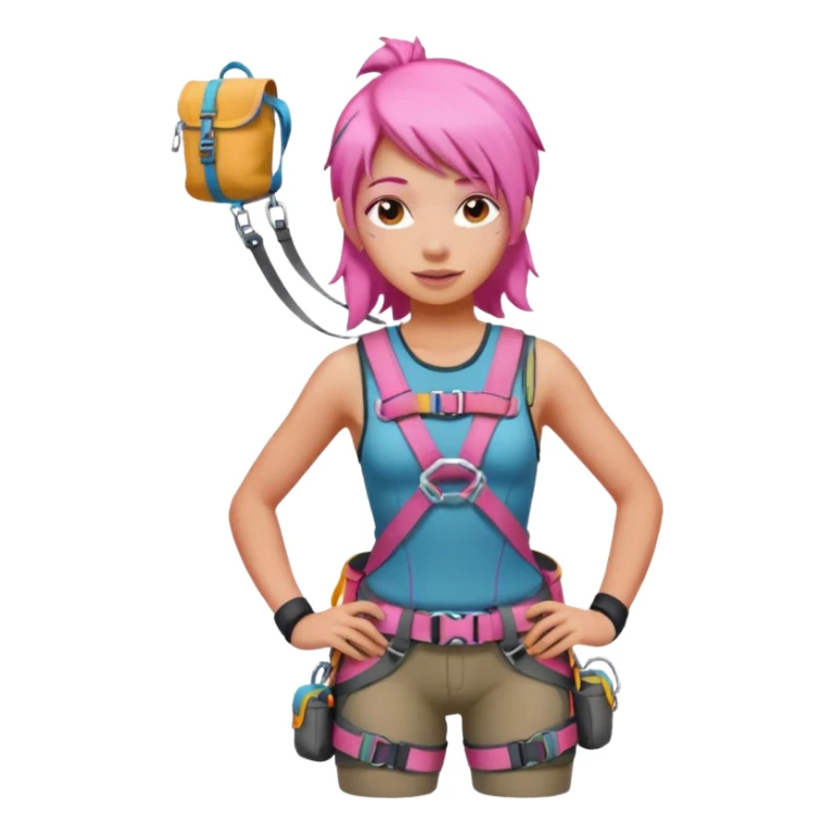 climber girl with pink hair sticker