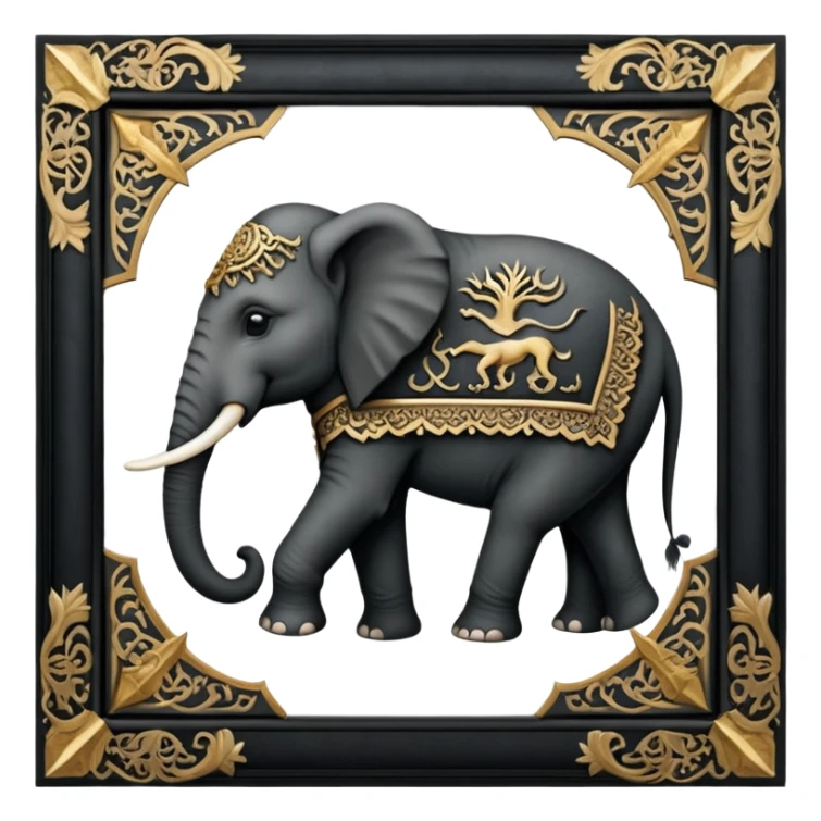 Republican Party elephant but in a Game Of Thrones Intro Sigil Form - in a square picture frame sticker