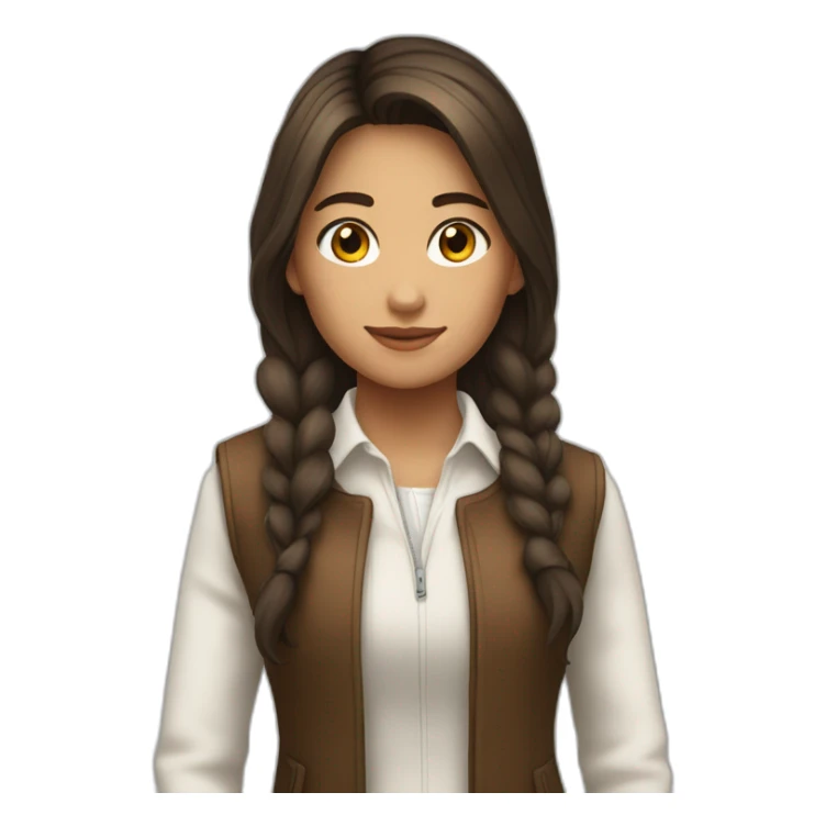 Une adolescente brune sur un cheval blanc sticker