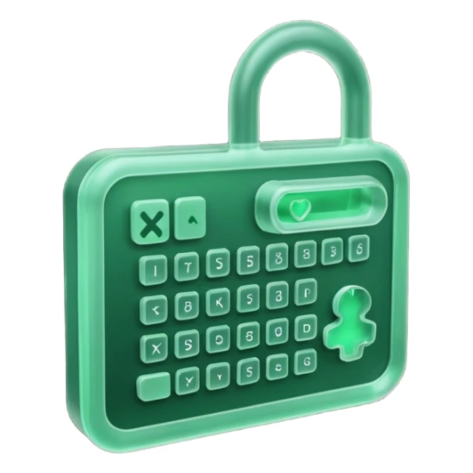 3D render of Swallowed Keys, X-Ray imaging aesthetic, translucent materials showing internal structure, stomach shape in greenish night-vision style with keys inside, medical scan style, emoji style, isolated on white background --v 6.0. sticker