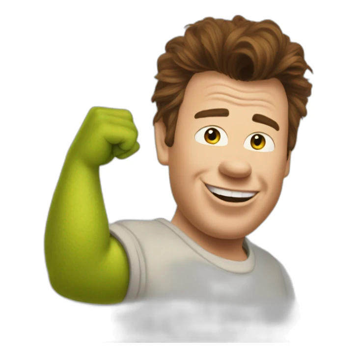 Shrek as rick astley doin the rickroll sticker