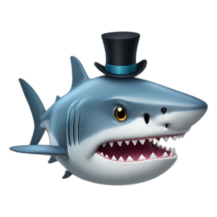 Shark with a top hat sticker