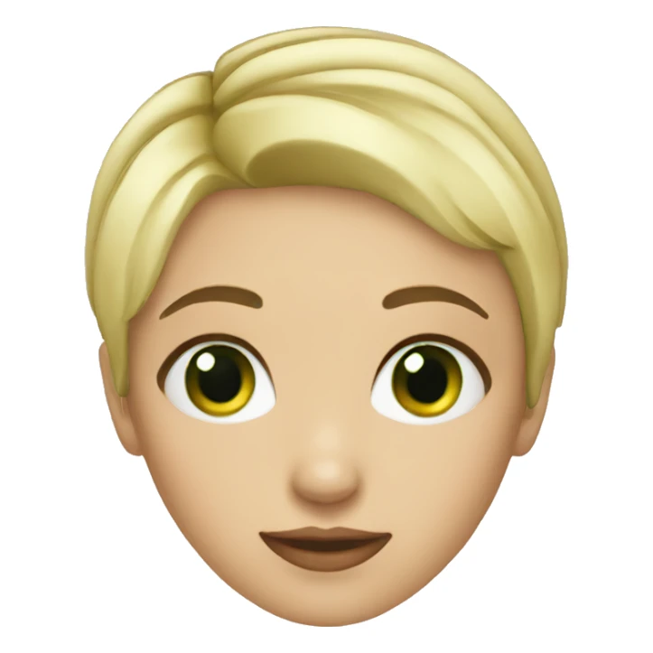 short hair blonde girl with green eyes sticker
