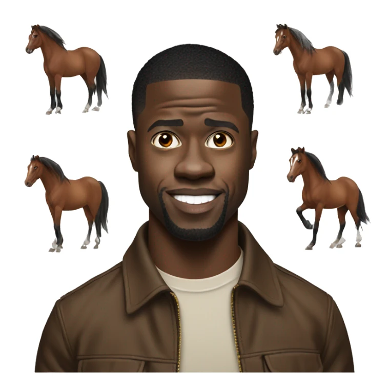Kevin hart mixed with a horse sticker