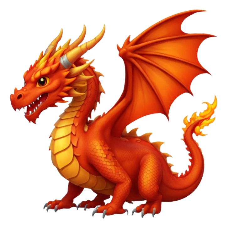 Huge dragon with fiery breath and wings sticker