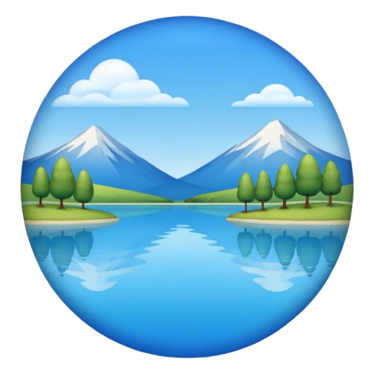 Emoji of lake in Apple style sticker
