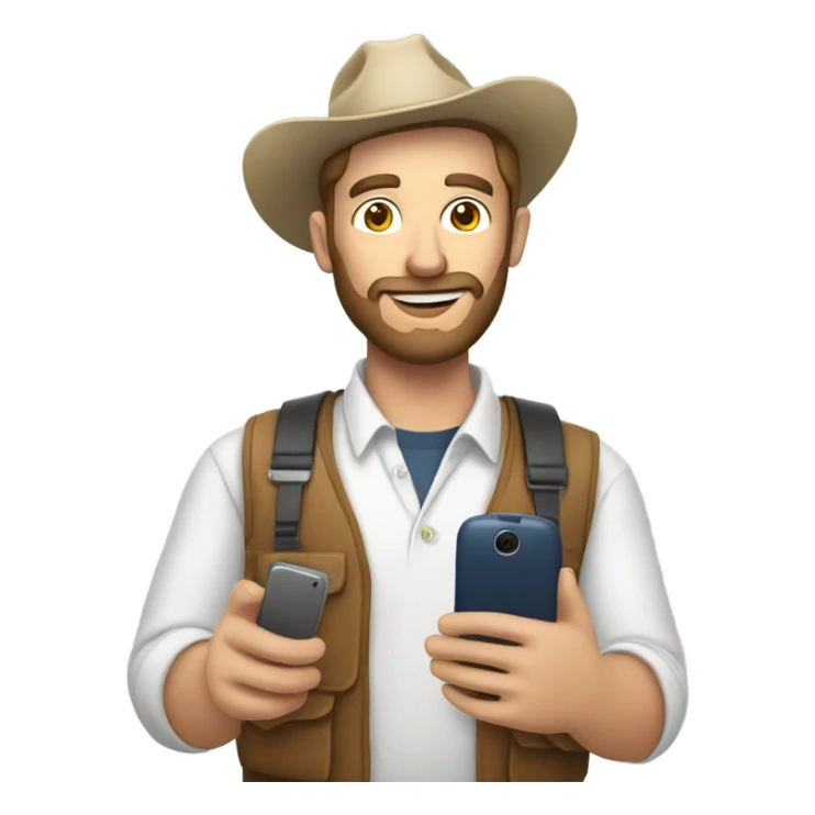 White farmer who communicate marketing phone sticker