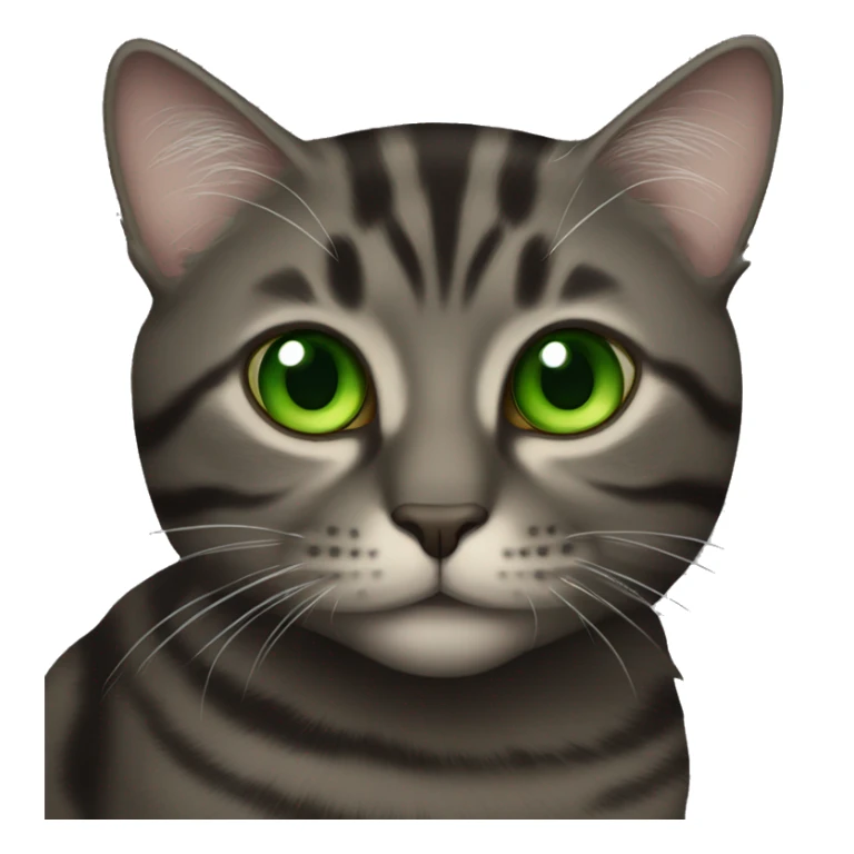 dark tabby cat with green eyes sticker