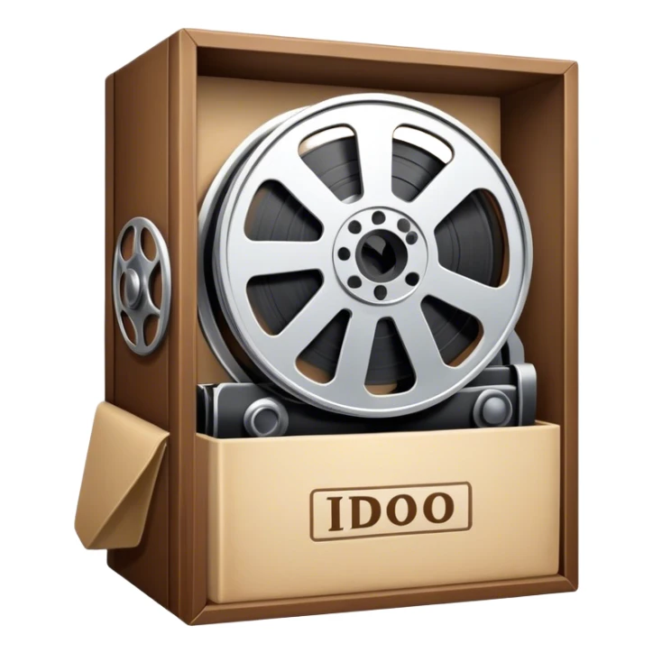 movie cold, Film reel in box sticker
