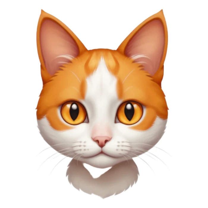 tiny + skinny ginger and white cat with deep orange eyes sticker