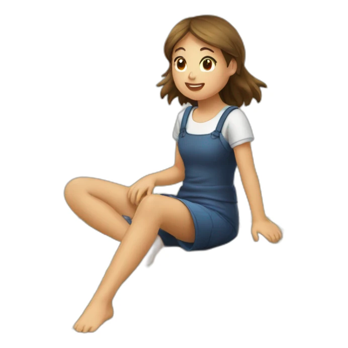 Fille assise sur une boulle de paille sticker