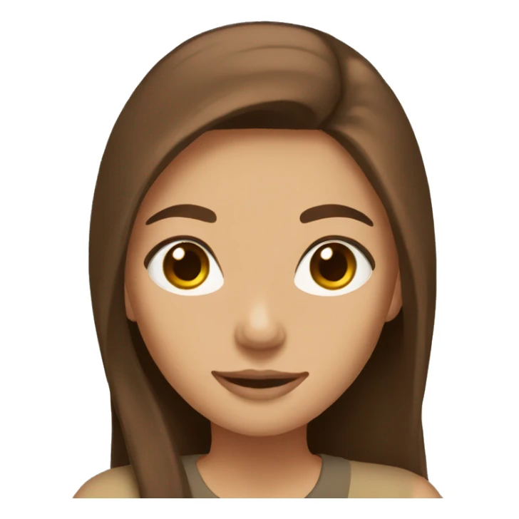 Tall girl with Brown long Hair and Brown eyes sticker