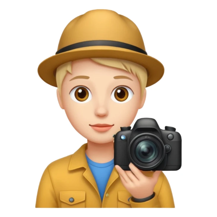 realistic photograph of a photographer, studio quality sticker