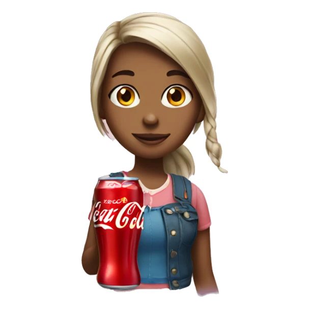 Girl holding coca cola sticker