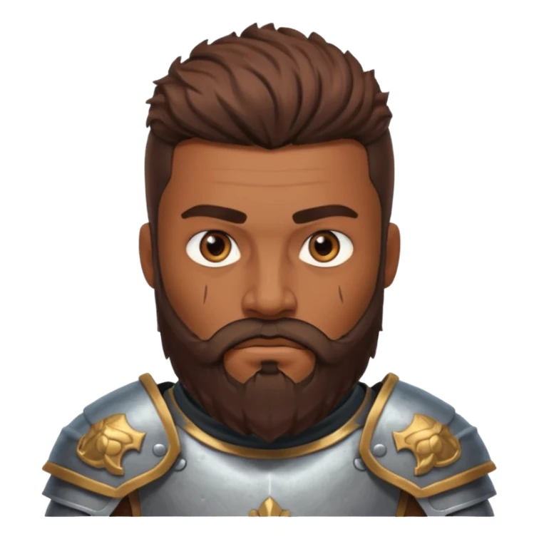 portrait of warrior man with brown skin, beard sticker