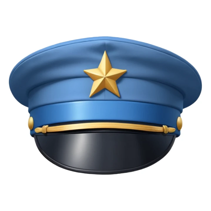 white captain hat with blue circle closeup alone sticker