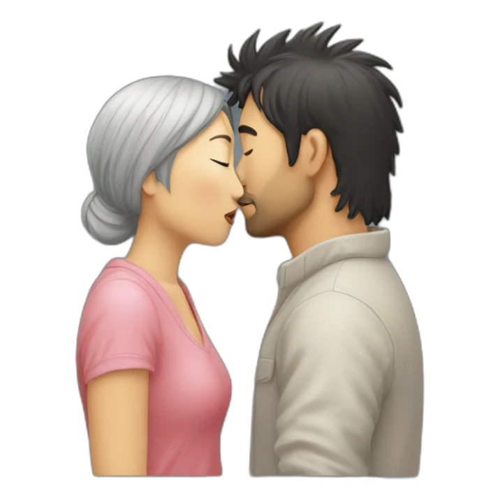 scruffy-man-and-asian-woman-kissing sticker